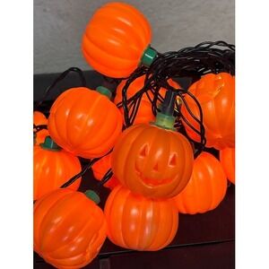 Vintage Halloween Pumpkin‎ String Lights Jack O Lanterns 19 Pumpkins Tested